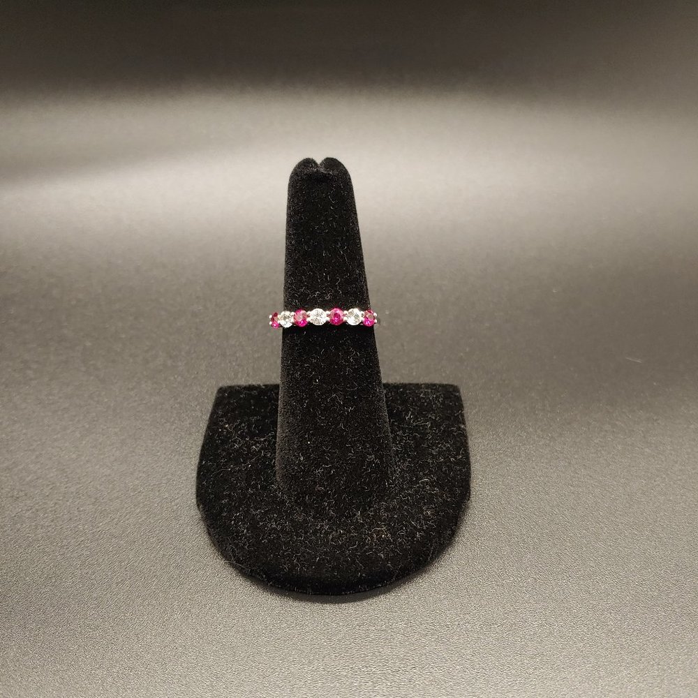 Lab Created Ruby and White Sapphire 7-Stone Ring